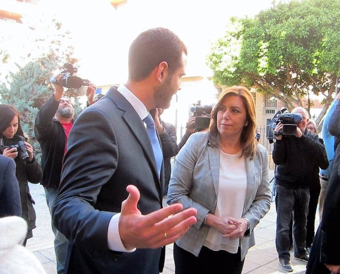 Susana Díaz, este miércoles con el alcalde de Almería