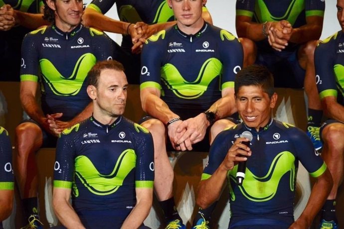 Nairo Quintana junto a Alejandro Valverde