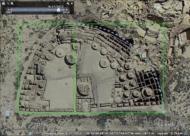 Foto satélite de Pueblo Bonito 