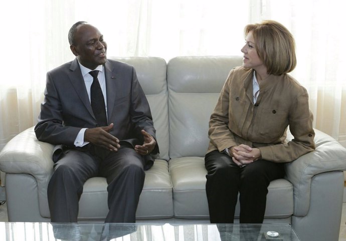 La ministra de Defensa, con su homólogo de República Centroafricana
