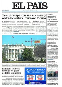 Las portadas de los periódicos de hoy, jueves 26 de enero de 2017