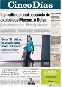 Las portadas de los periódicos económicos de hoy, jueves 26 de enero