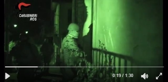 Vídeo de la operación de los Carabinieri contra la 'Ndrangheta en Sicilia