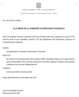Petición de CatSíQueEsPot al Parlament