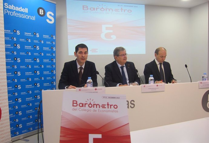 Rosas, Madrid y Sánchez presentan Barómetro del Colegio de Economistas