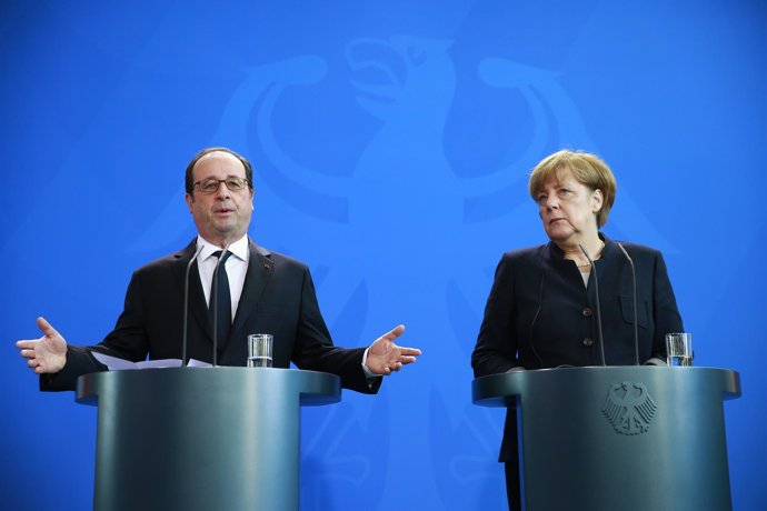 François Hollande y Angela Merkel