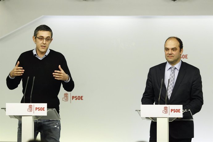Eduardo Madina y José Carlos Díez en ruedad de prensa