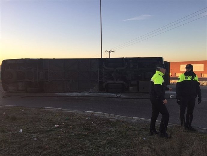 Accidente de autobús en Fuenlabrada (Madrid) 