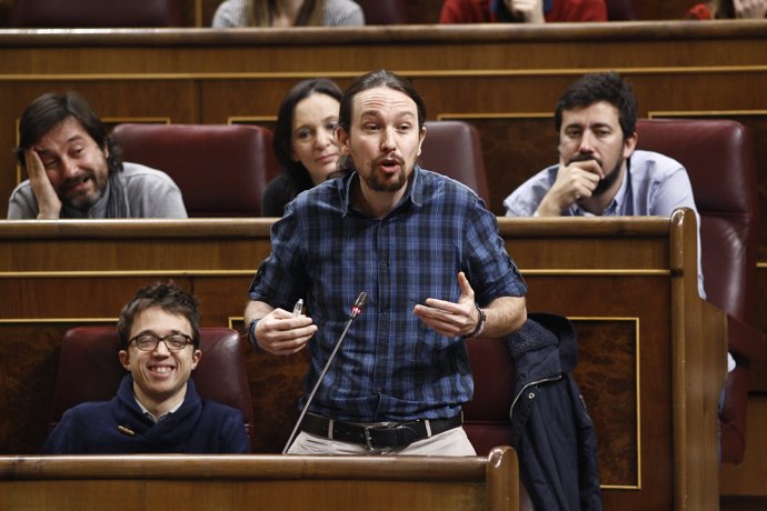 Errejón y Pablo Iglesias en el Congreso