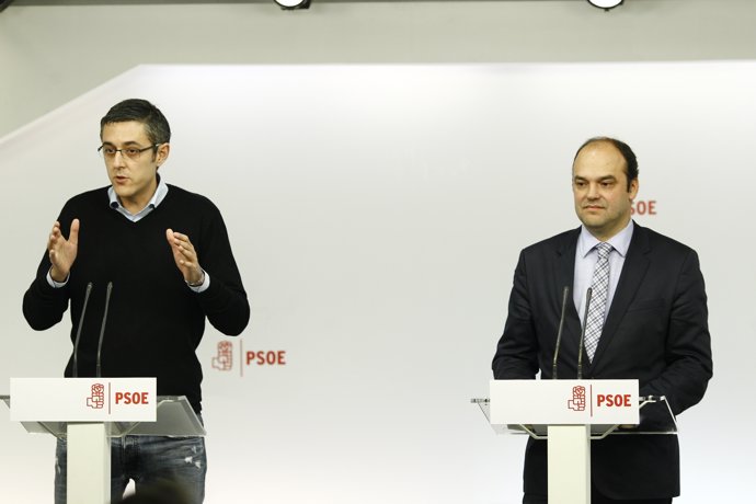 Eduardo Madina y José Carlos Díez en ruedad de prensa