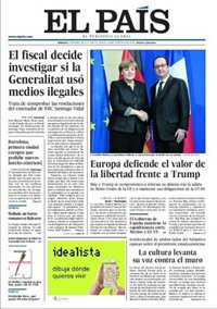 Las portadas de los periódicos de hoy, sábado 28 de enero de 2017