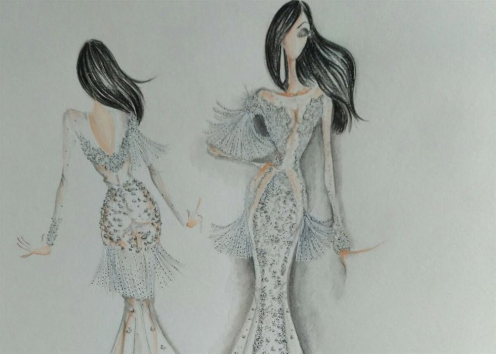 Noelia Freire se viste de Pablo Lanzarote para Miss Universo./ Foto cedida