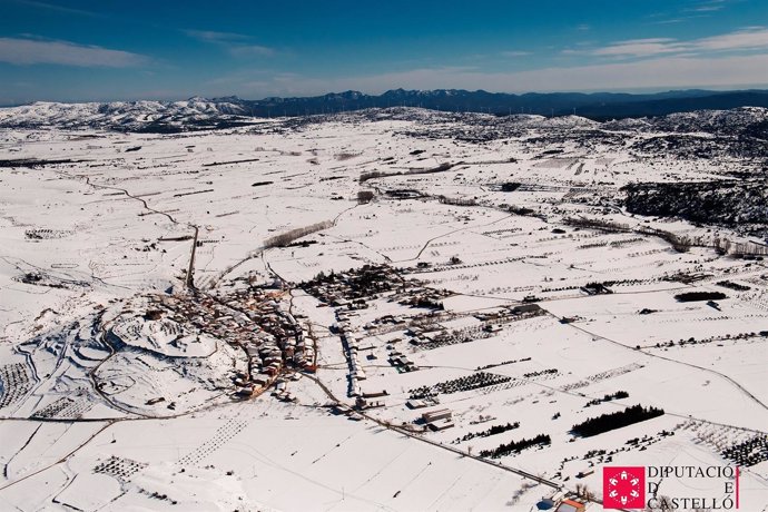 Imagen de la nieve en la provincia de Castellón