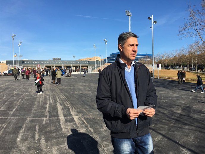 El líder del PPC, Xavier García Albiol, en Badalona (Barcelona)