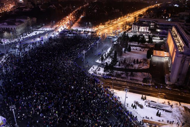 Protesta en Bucarest contra el plan del Gobierno 