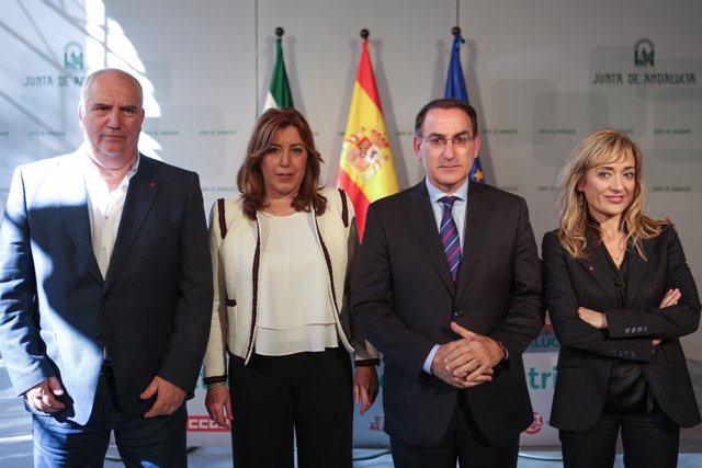 Francisco Carbonero, Susana Díaz, Javier González de Lara y Carmen Castilla.