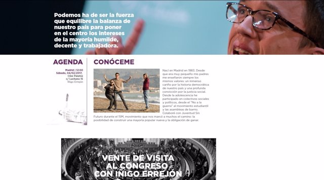 Página personal de Íñigo Errejón, de Podemos