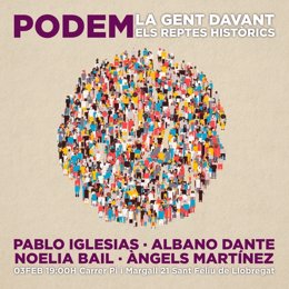 Cartel de Podem 'La gente ante los retos históricos' 