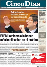 Las portadas de los periódicos económicos de hoy, martes 31 de enero