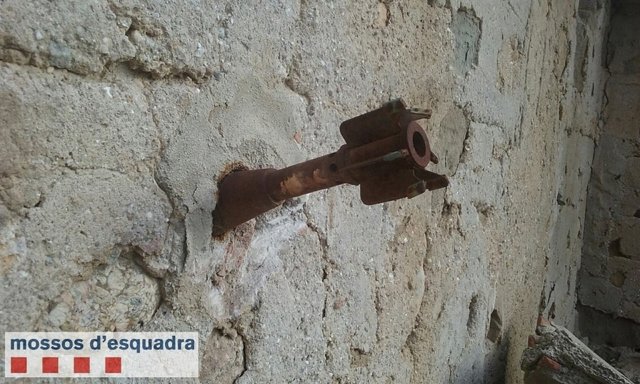 Granada de mortero de la Guerra Civil hallada en Castelló de Farfanya, Lleida