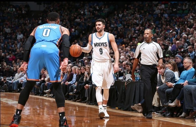 Ricky Rubio Russell Westbrook Minnesota Timberwolves Oklahoma City Thunder
