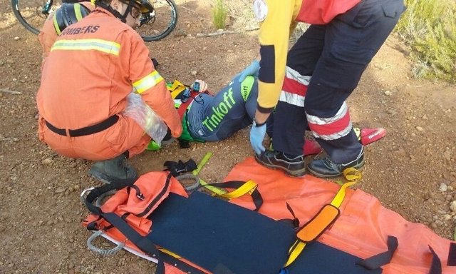 Bomberos rescatan a un ciclista en Algar de Palància 