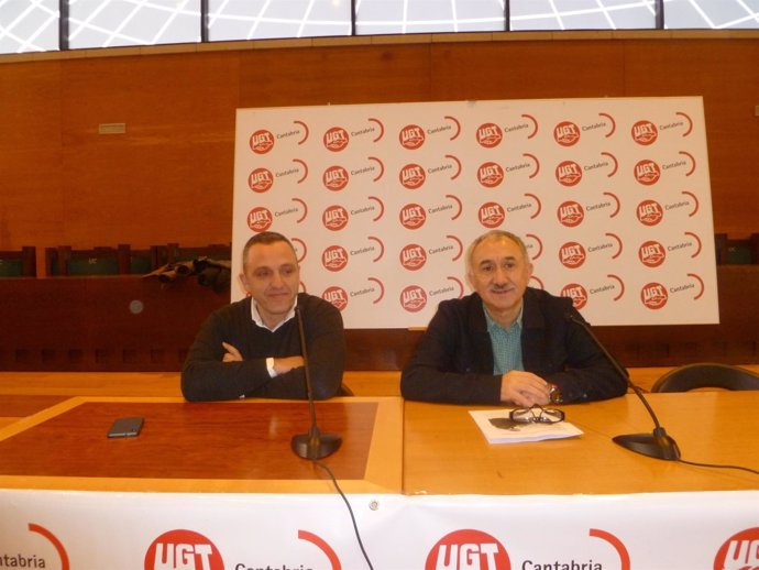 Los líderes nacional y regional de UGT, Pepe Álvarez  y Mariano Carmona