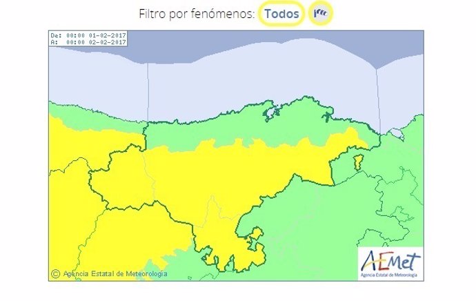 Aviso en Cantabria por viento