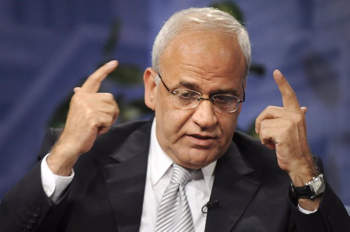 Saeb Erekat, jefe negociador de la OLP para las conversaciones de paz