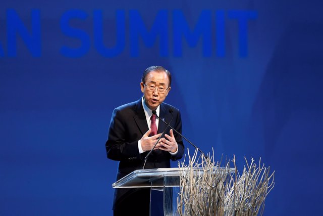 Ban Ki Moon durante la inauguración de la Cumbre Humanitaria Mundial