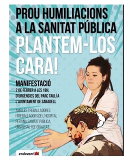 Cartel de la manifestación a favor de la sanidad pública