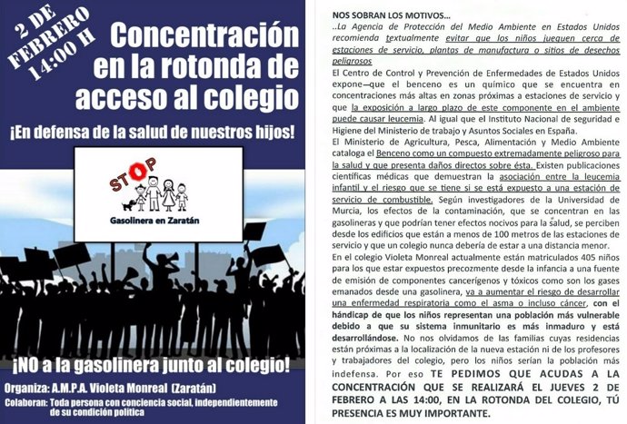Cartel anunciador de la concentración en Zaratán. 