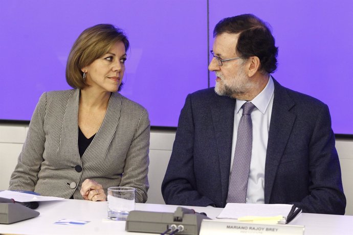 Cospedal y Mariano Rajoy en la reunión del Comité Ejecutivo Nacional del PP