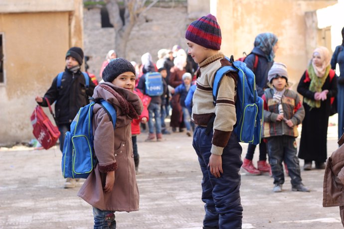 Niños sirios vuelven a clase 