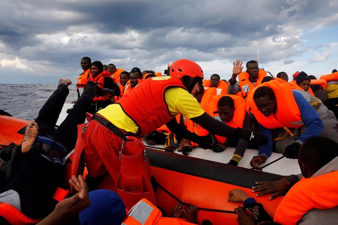 Rescate de inmigrantes en el Mediterráneo