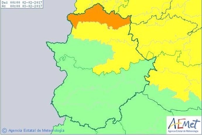 Activación de avisos meteorológicos en Extremadura