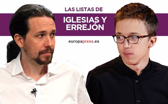Listas de Pablo Iglesias e Íñigo Errejón a la dirección de Podemos