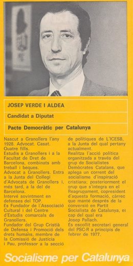 Josep Verde i Aldea, PSC