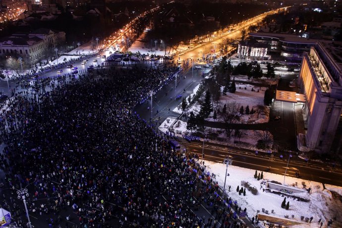 Protesta en Bucarest contra el plan del Gobierno 