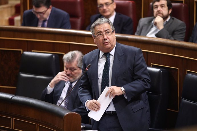 El ministro Juan Ignacio Zoido en la sesión de control en el Congreso