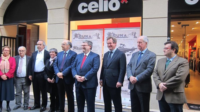 Juan María Aburto y Bingen Zupiria en el homenaje al periodico Eguna