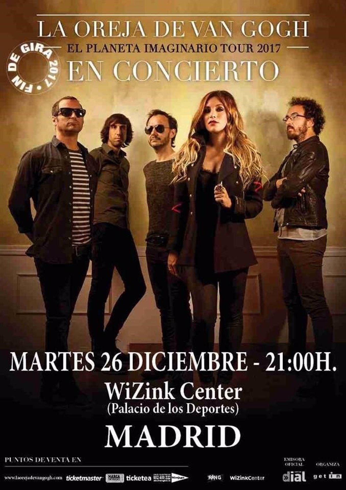 La Oreja de Van Gogh cerrará gira en diciembre en el WiZink Center de Madrid