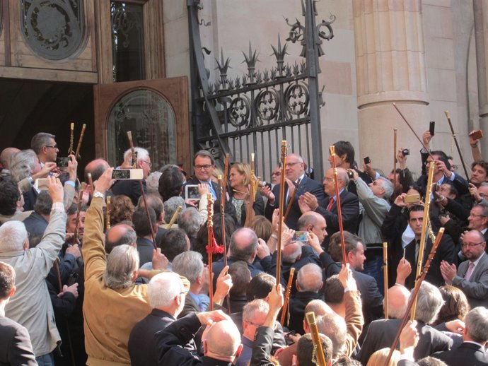 Artur Mas sortint de declarar del TSJC pel 9N 