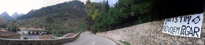 Cartel en túnel de Sóller