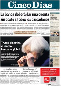 Las portadas de los periódicos económicos de hoy, viernes 3 de febrero