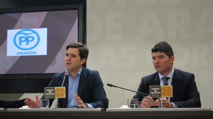 Los diputados del PP en las Cortes de Aragón, Ramón Celma y Miguel Ángel Navarro