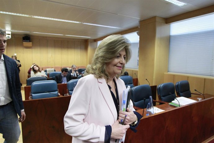 Engracia Hidalgo en la comisión contra la corrupción de la Asamblea de Madrid
