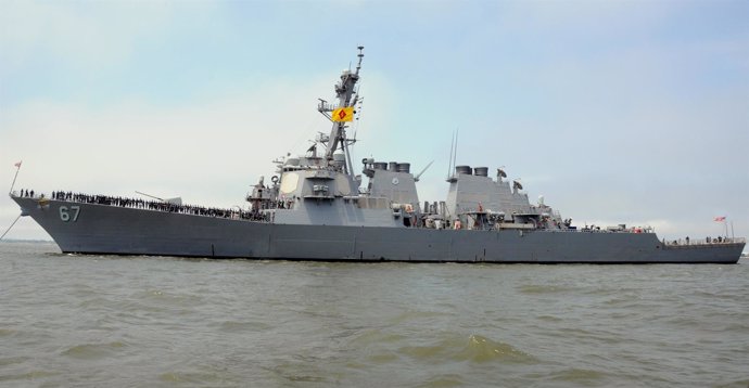 El destructor USS Cole de la Marina estadounidense en Virginia, EEUU.