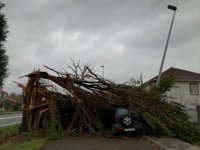 El viento y la lluvia provocan centenares de incidencias en vías, puertos y municipios de toda Galicia