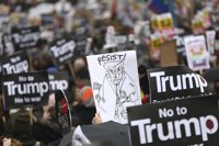 Manifestación en Londres contra el veto migratorio de Donald Trump